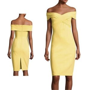 Theia Yellow Off the Shoulder Sweetheart Neckline Dress 12